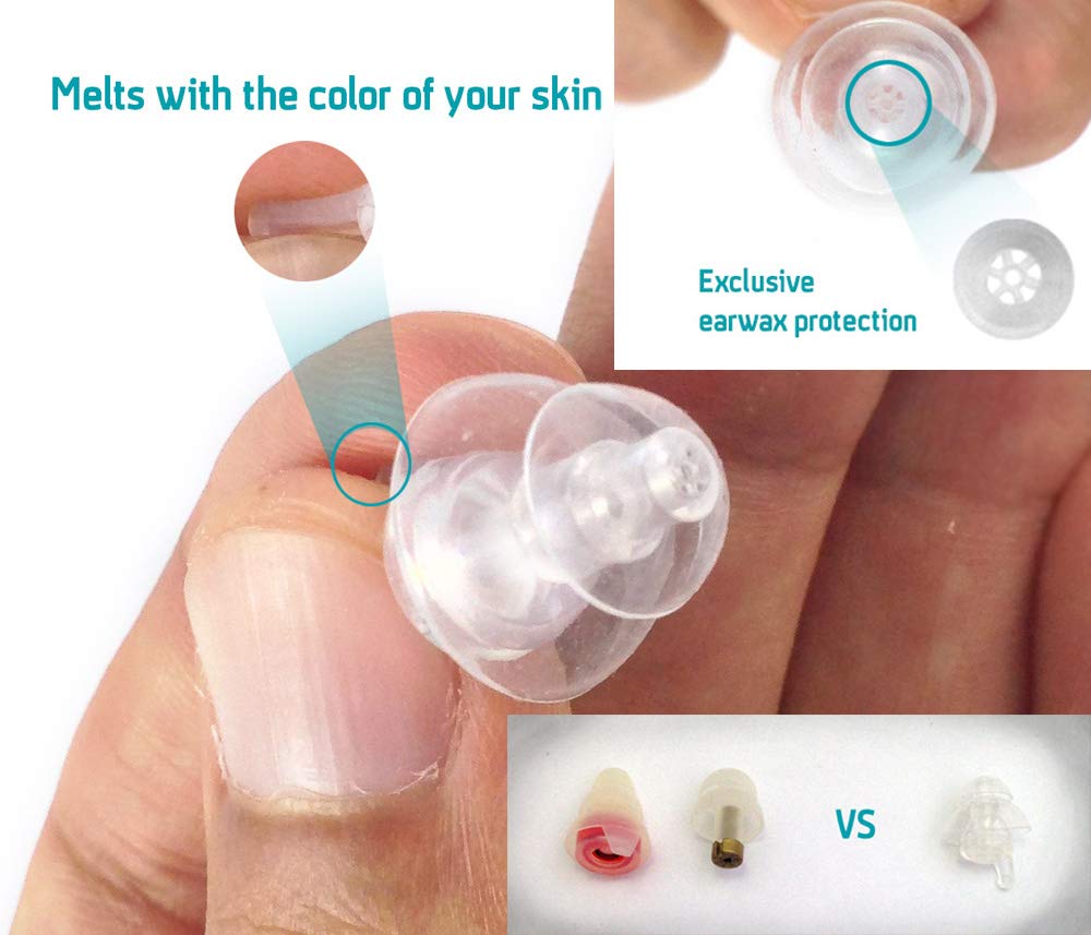 EarDial HiFi Earplugs - Invisible Hearing Protection for Concerts, Music Festivals, Musicians, Motorcycles and other Discreet Comfortable High Fidelity Noise Reduction. With Compact Case and App