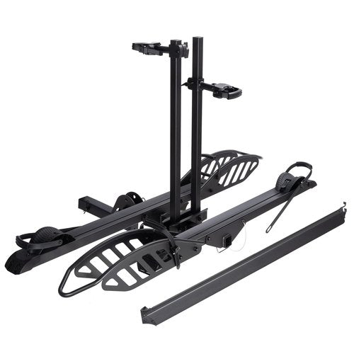 CRAVOT CyberRack E2 Hitch 2 EBike Rack with Ramp, 200 lbs Capacity Electric Bike Carrier Foldable Platform Mount, Up to 5-inch Fat Tire Bicycle for 2'' Receiver Cars Trucks SUVs Minivans RV, Trailer