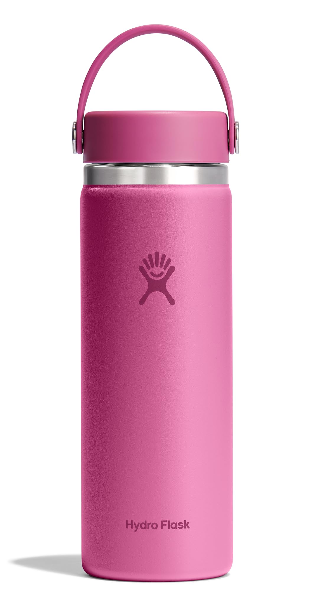 Hydro Flask Water Bottle - Insulated Stainless Steel - Wide Mouth Flex Lid, Non Spill, Leakproof and Refillable in 20 Oz Reef Pink