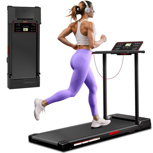 Treadmill for Home, Walking Pad with Handle Bar. 2 in 1 Walking Pad Treadmill 300+ lb Capacity, Compact Treadmills with Desk Workstation for Small Spaces. 3.0HP Portable Running Machine for Home Small