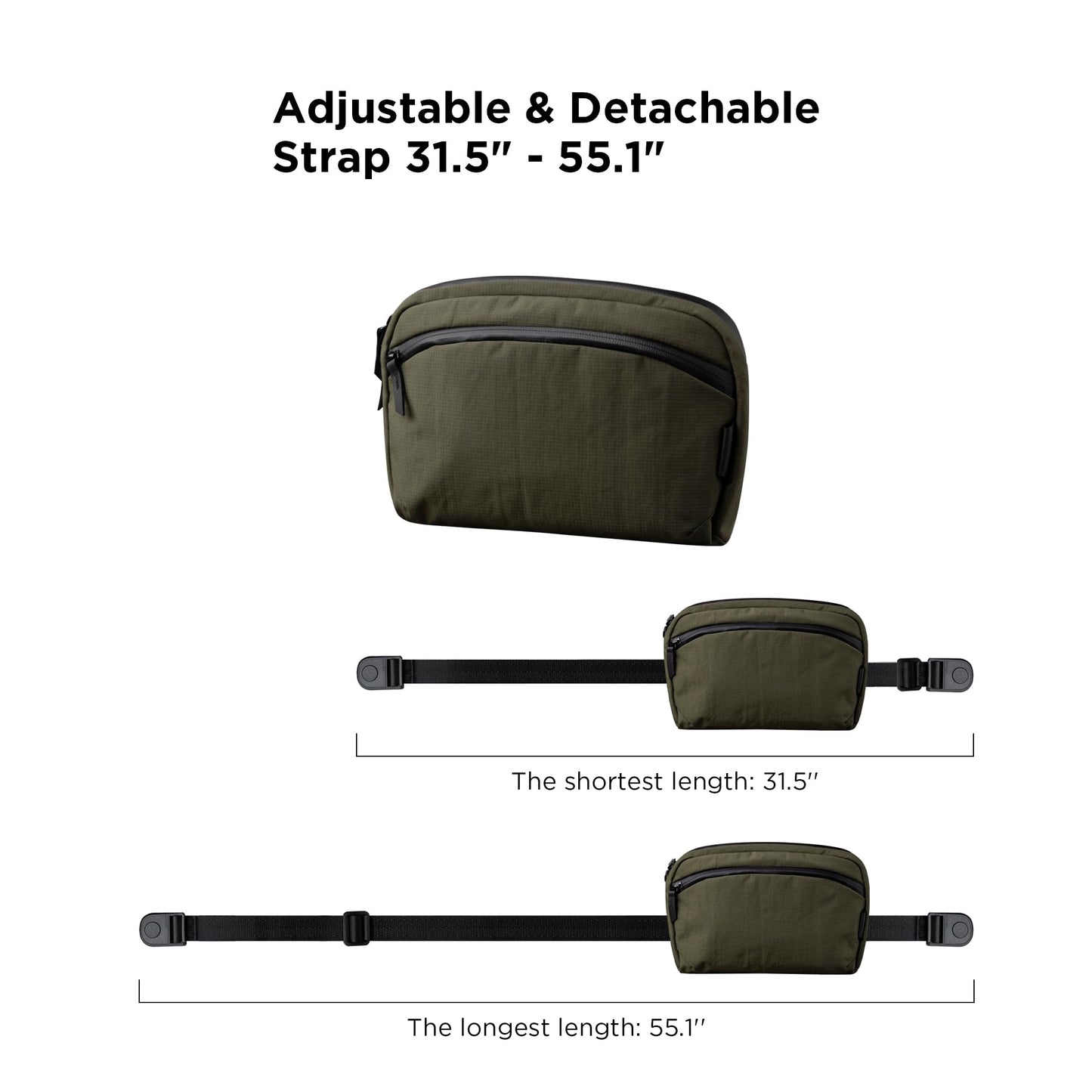 ALPAKA Flight Sling Bag 2L Small Crossbody Sling Bag Green Axoflux 400