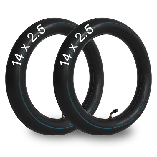 2 Pack 14x2.50 Inner Tube 14 Inch E-Bike Tubes Butyl Rubber Thickened with 2 Steel Tire Levers for Replacement Electric Scooters and E-Bike Tire Tube