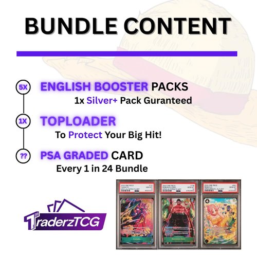 TraderzTCG One Piece TCG English Booster Pack Bundle – (5 Pack English) - Perfect for One Piece Cards Game Fans, Anime Collectors, and TCG Enthusiasts