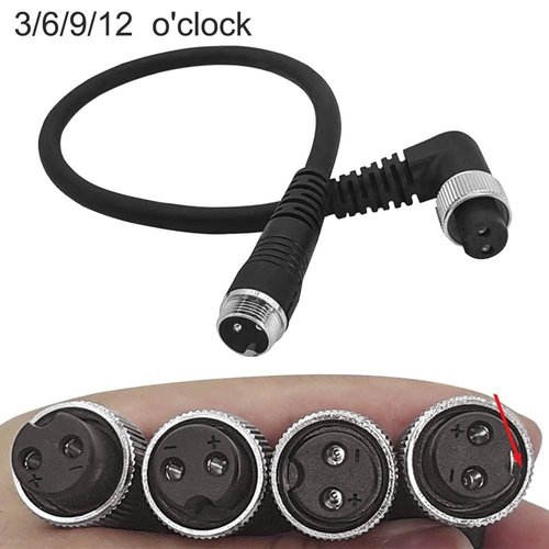 Fishing Reel Battery Power Cable for DAI-WA Elbow 2 Hole Power Cord Adapter 45cm Black PVC Copper Wire(6 Oclock)