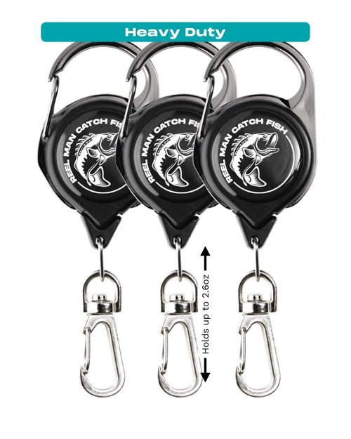 HOOK-EZE Fly Fishing Zinger Retractor for Anglers Vest, Pack of 3 - Fishing Gear and Equipment for Nippers, Forceps, Fly Float Ant, Belt Loops & Backpack