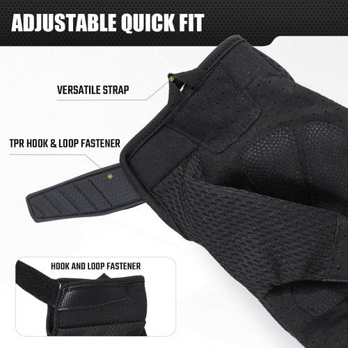 AXBXCX Tactical Gloves for Men Breathable Flexible Touch Screen Full Finger Gloves for Airsoft Paintball Motorcycle Cycling Camping Black L