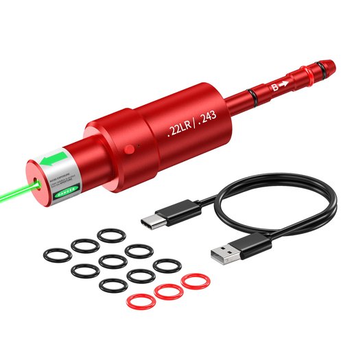 Vantara 2-in-1 .22LR / .243 Laser Training Cartridge w/Bore Sighter for Dry Fire Training System - Green Laser Bullet Bore Sighting for Shooting Practice & Sight Calibration