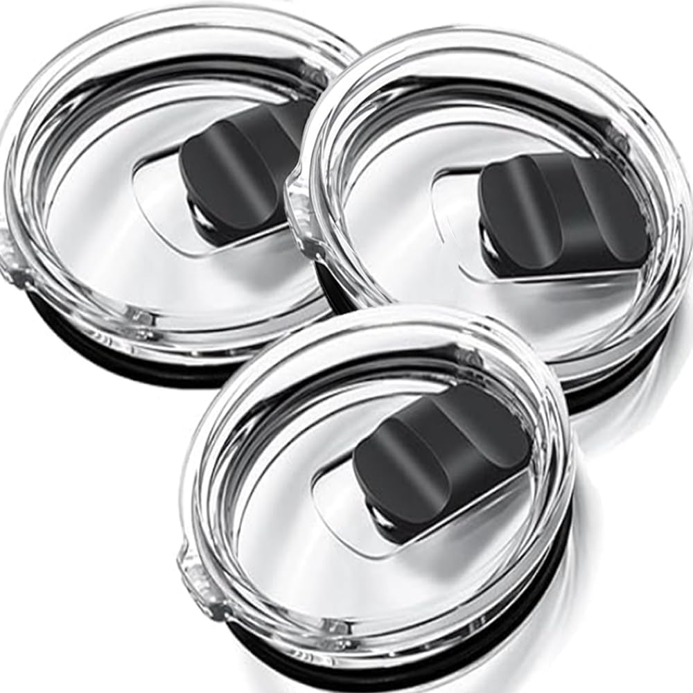 3 Pack 20oz Yeti Tumbler Lids, Magnetic Slider Replacement Lid for 20oz Yeti Rambler/16oz Pints/10/24oz Mug/10oz Lowball, Spill Proof Coffee Cup Cover