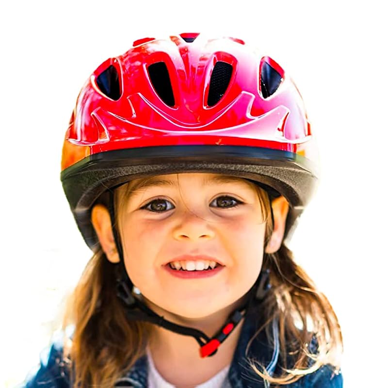 Joovy Noodle Pediatric Bike Helmet Medium Red – Toddlers & Kids 1-9, Adjustable Fit