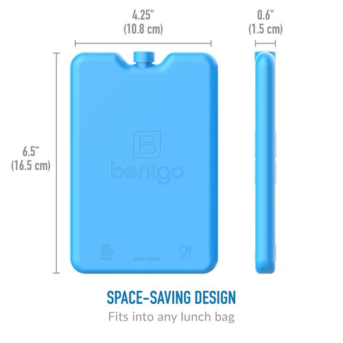 Bentgo Ice Lunch Chillers - Ultra-Thin Ice Packs Perfect for Everyday Use in Lunch Bags, Lunch Boxes and Coolers - 4 Pack (Blue)
