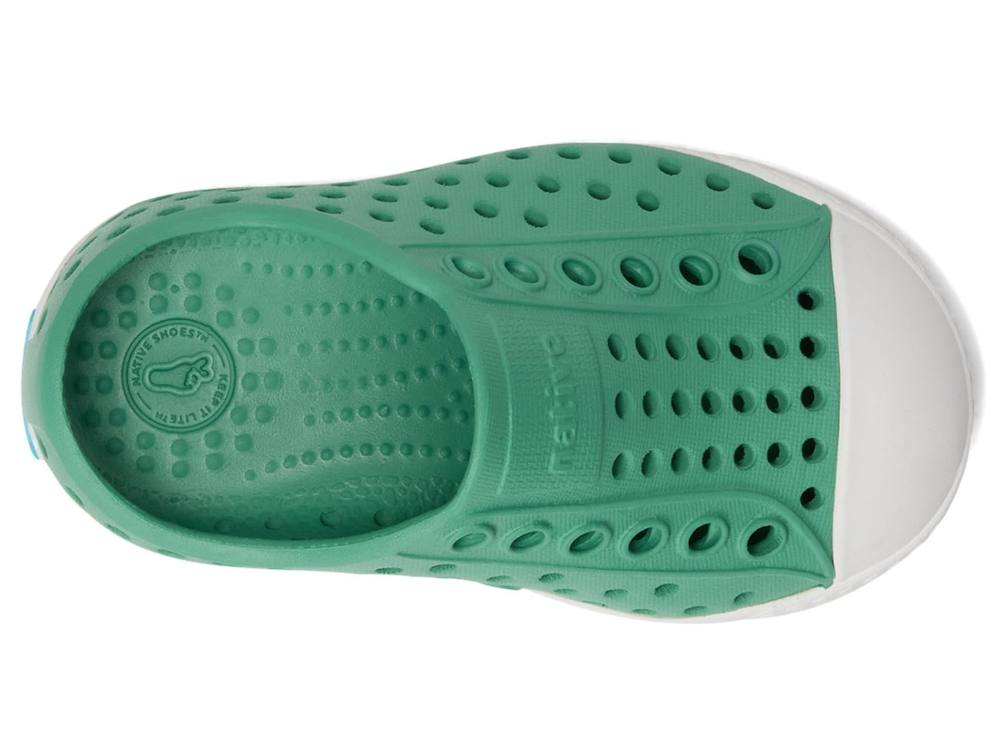 Native Shoes Unisex-Kids Jefferson Sneakers, Alpine Green/Shell White, 1 Little Kid