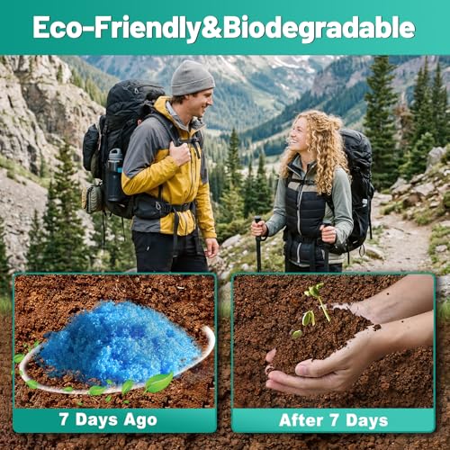 Lemon-Scented Portable Toilet Gel Powder 125 Pack for Camping & Travel
