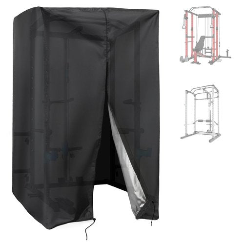 Squat Rack Cover, Waterproof Outdoor Gym Equipment Covers with Zipper for Squat Rack/Weight Lifting Rack/Home Gym Workout Equipment (47"W x 69"D x 84"H), Only Cover