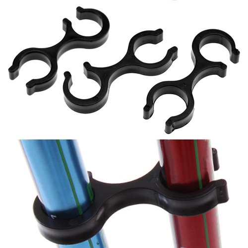 Trekking Pole Clips - 4Pcs Double Rod Buckle Connector for Hiking Poles (0.55in - 0.7in Diameter) - Walking Stick Accessories Ideal for Mud, Swamp, and Snow Areas