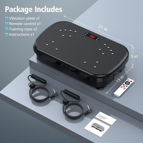 PUREROYI Vibration Plate Exercise Machine, Vibration Plate for Lymphatic Drainage 330 Lbs Capacity Whole Body Vibration Platform Machines Helps Weight Loss Shaping Toning Wellness Home Gyms Office