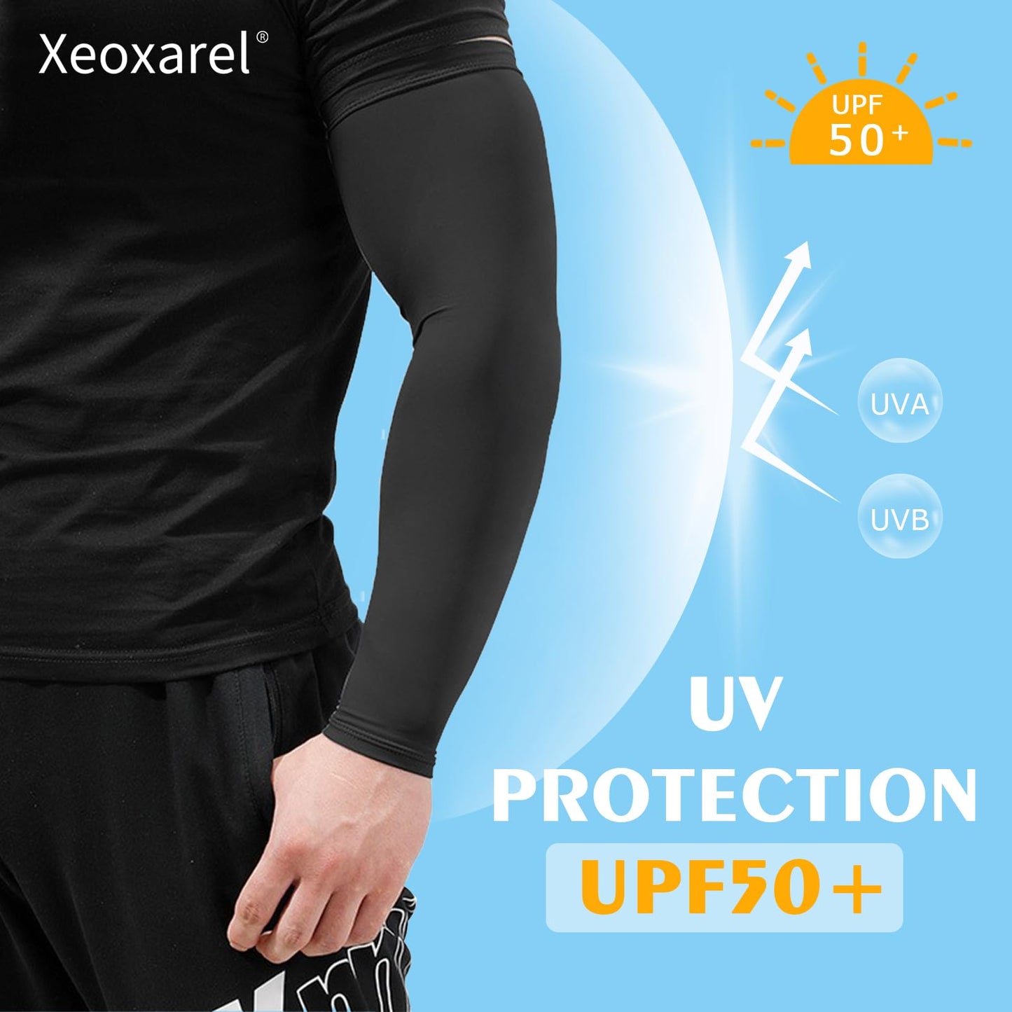 Xeoxarel 4 Pairs Arm Sleeves for Men and Women, Cooling UPF 50+ Sun Protection, Compression for Sports and Outdoor Activities