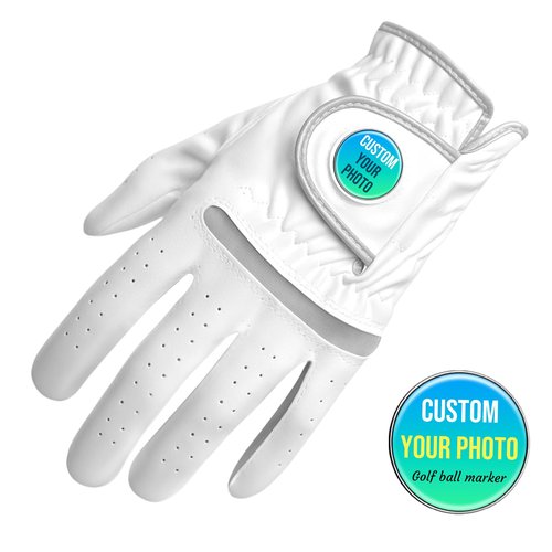 Custom Golf Gloves with Magnetic Ball Marker, Personalised Golf Gloves Men, Left Right Handed Golfers, Best Gifts for Golfers