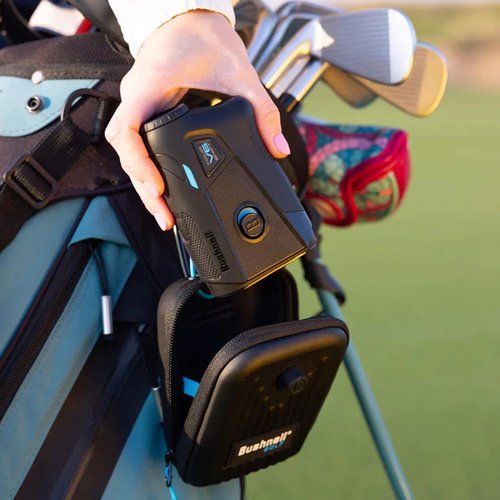 Bushnell Golf Tour V6 Shift Laser Rangefinder Patriot Pack | Slope Compensation, PinSeeker, Magnetic Mount, 6X Magnification, 1300 Yard Range, 3D Flyovers in App, Signature Series Golf Towel Bundle