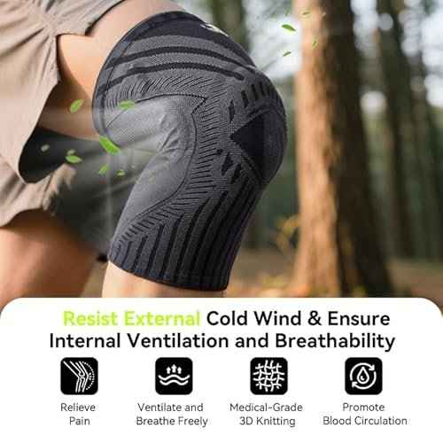 2025 New Knee Brace for Men and Women, (Pain Relief & Nonslip), Medical-Grade Knee Compression Sleeve, Knee Support for Meniscus Tear, Arthritis, ACL, Workout, Running, Gym, L