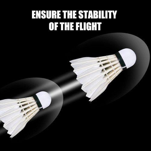 EAGLES Goose Feather Badminton Birdies Feather Bedminton Shuttlecocks- Birdie Ball for Indoor and Outdoor Matches ~ Highly Stable & Durable Shuttle Balls (12, Yellow)