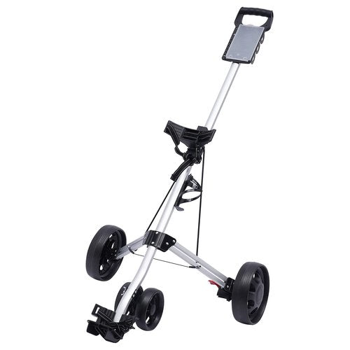 OLKKEFT Multi-Functional Golf Push Cart, 3 Wheel Push Pull Golf Cart, Portable Foldable Golf Trolley with Foot Brake and Strap Type for Golf Courses, Gyms, Schools