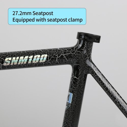 BSFHQS 700C Fixed Gear Bike Frameset 49 52 55 58CM Aluminum Alloy Bike Frame Racing Track Bike C Brake Frame 100/120mm Quick Release(Black Gray,52cm)