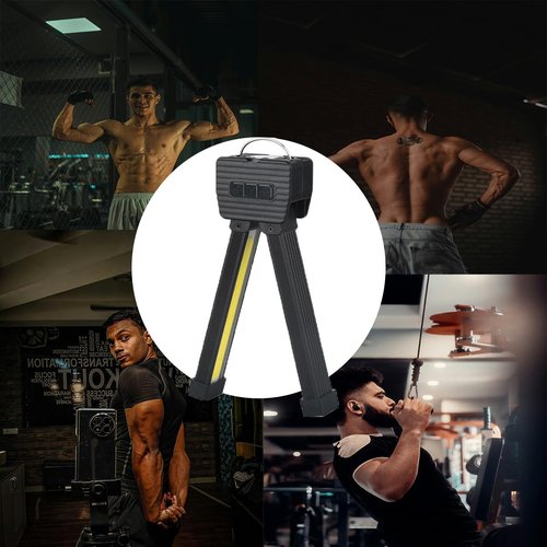Gym Lamp for Posing, Portable Magnetic LED Flashlight with Hanging Hook, 7 Speed Dimming, 180 Degree Folding, USB Rechargeable Work Light, Camping Light for Bodybuilding, Photography, Outdoor