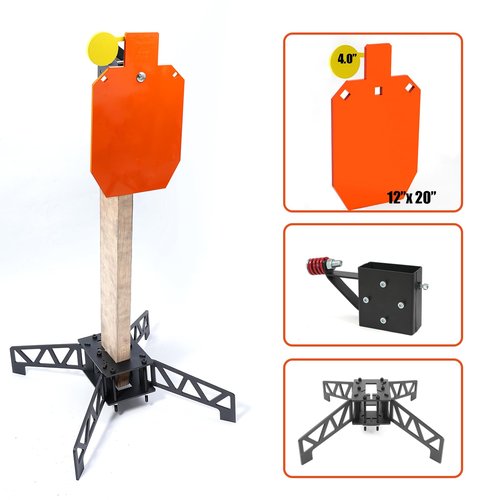 BlancoHabil AR500 Steel Targets for Shooting, Hostage Reactive Steel Shooting Target 3/8" Thick with 3-in-1 Steel Targets Stand