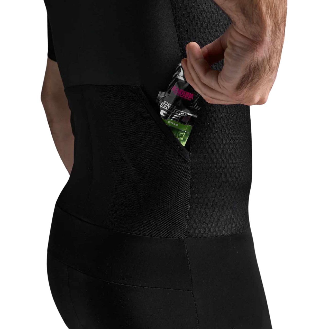 2XU Men's Aero Hex Sleeved Tri Suit (US, Alpha, XX-Large, Regular, Regular, Standard, Black/White)
