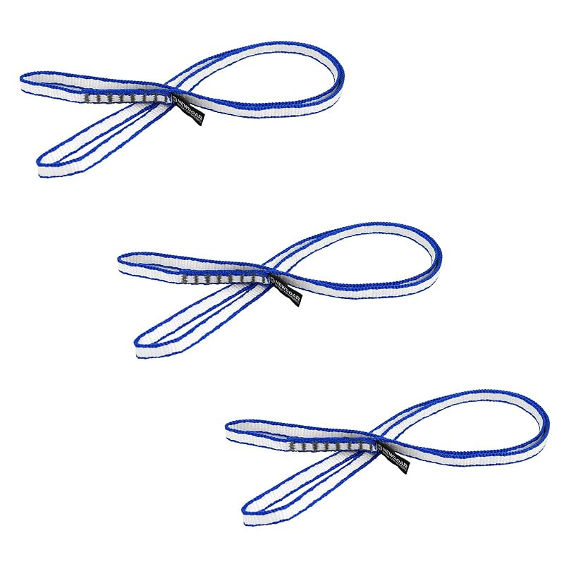 Climbing Sling 10mm Dyneema Sling Runner, 22kN - 60cm Blue (3pcs) for Anchors & Rappelling