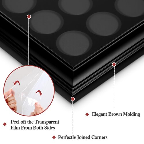 Silipull 30 Poker Chip Display Case 13. 5 x 11. 5 Inch Poker Chip Holder for 39/40mm Wall Mount or Tabletop Display Frame for Collectors Souvenir Gift