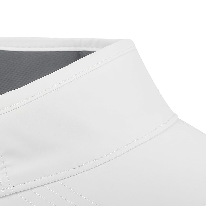 White Sun Visor Hat for Women - Adjustable Athletic Sports Visor