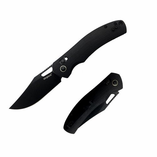 ISFQERON Light Folding Pocket Knife - 3.31" 14C28N Steel Blade & G10, EDC Knife with Clip for Men & Women | Camping Survival Hiking Knives with Safety Lock (59-60HRC)