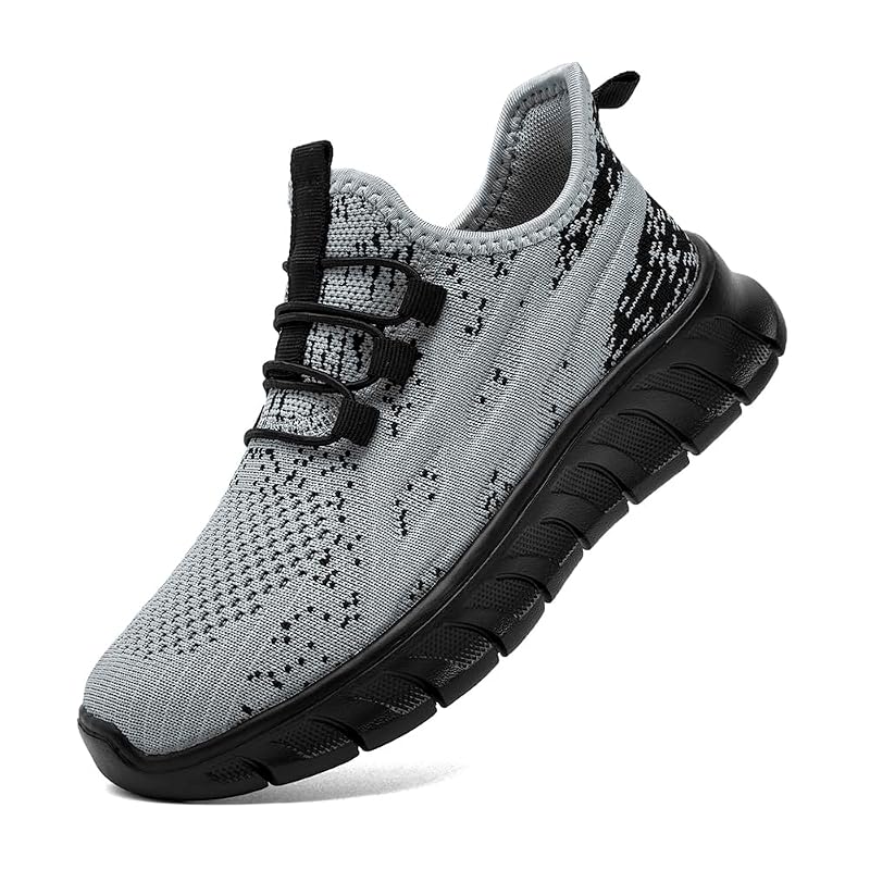 Lightweight Kids Soccer Shoes - Breathable Mesh, Non-Slip Athletic Sneakers Gray/Black TX025+3
