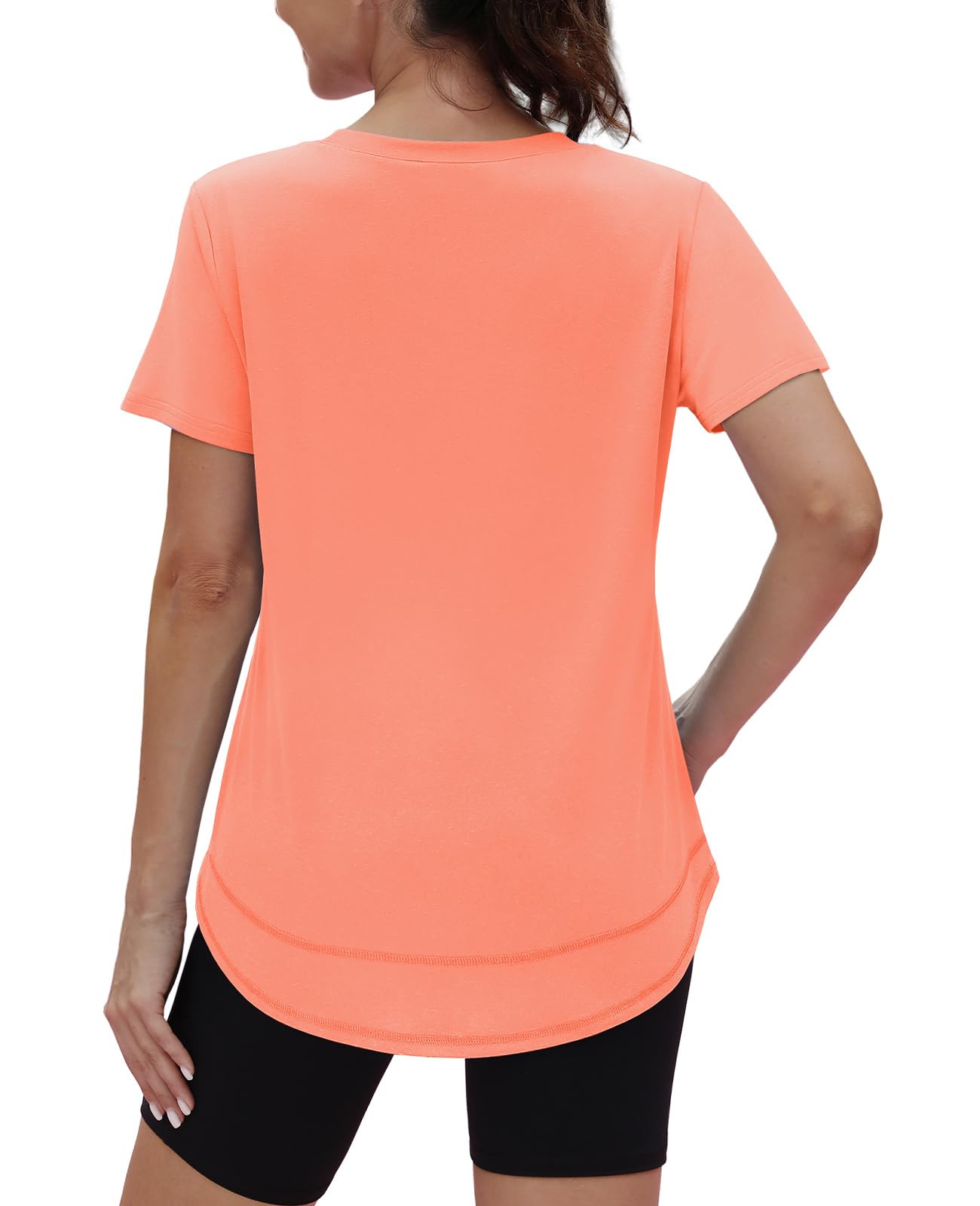 Spring Summer Tops for Women Short Sleeve Hiking Shirts Athleisure Golf Shirt Beach Fashion Curved Hem Loose Fit Blue XXL