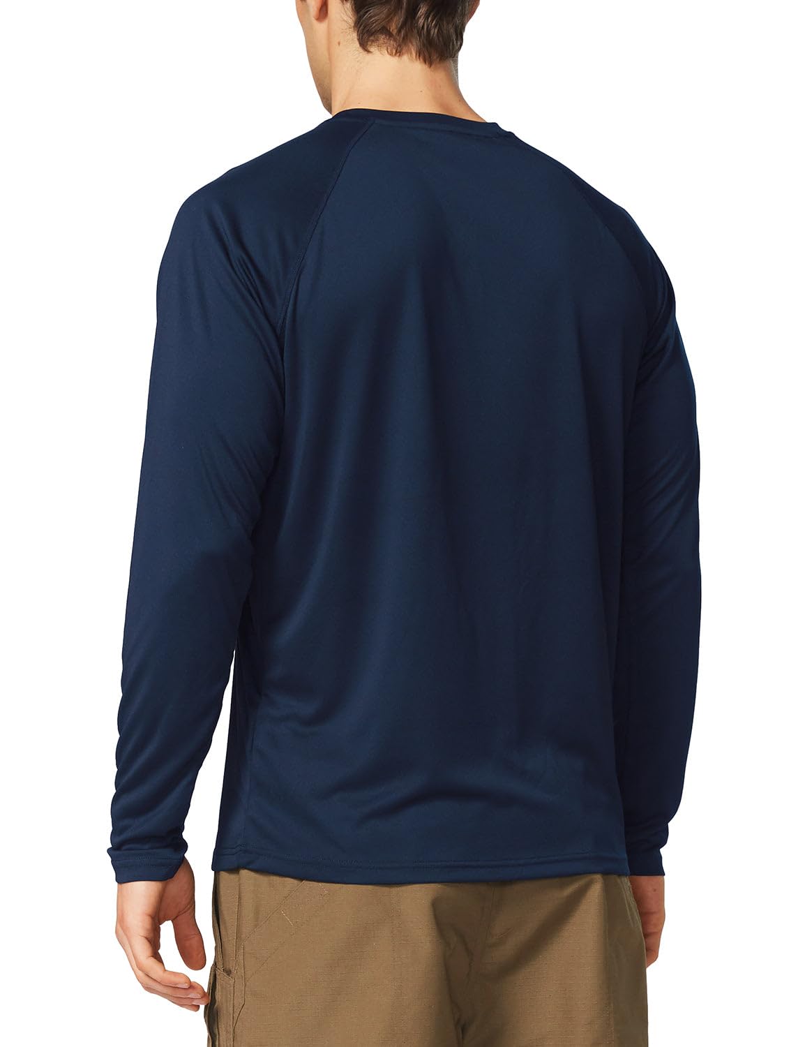 baleaf Mens UPF 50+ Sun Protection Shirts Long Sleeve Rash Guard, Quick Dry 4-Way Stretch for Fishing Swimming Surfing 01-Dark Blue M