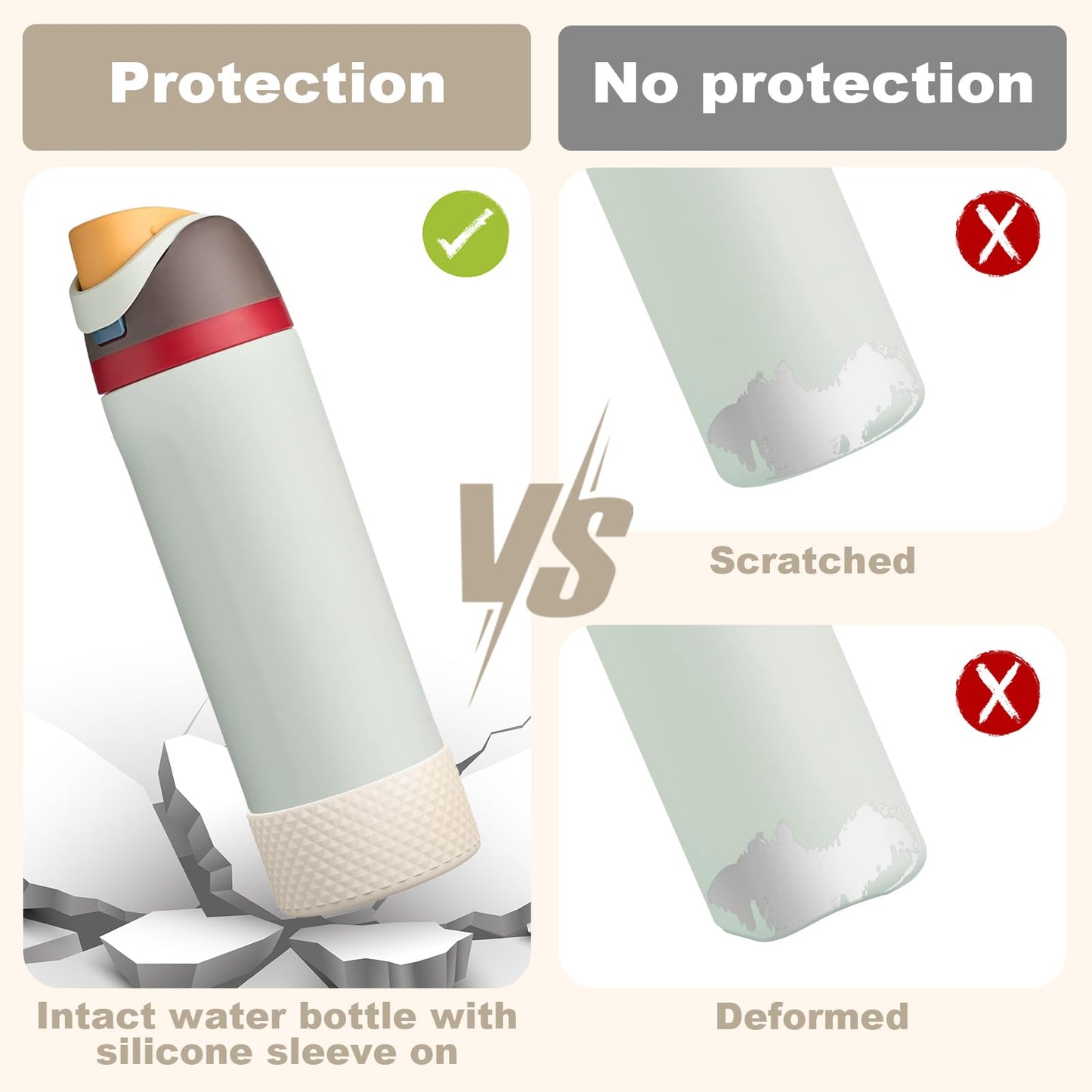 Silicone Boot for Owala Water Bottle 32 oz, Anti-Slip Protective Sleeve for FreeSip/Twist/Flip Stainless Steel Water Bottles Accessories