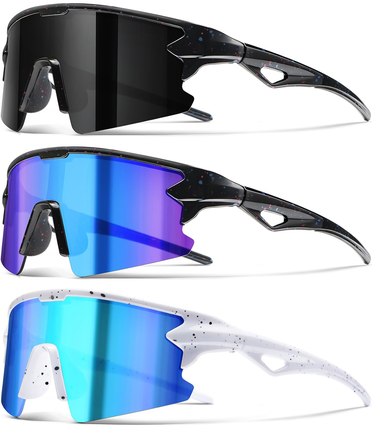 SQOQS Youth Baseball Sunglasses for Boys Girls Kids Sports Sun Glasses Softball Cycling UV400 Protection Ages 3-14