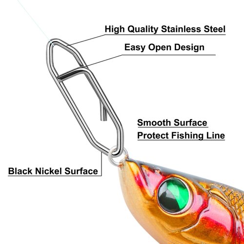 Kiqeres 125 Pcs Fishing Power Speed Clips (S:75, M:25, L:15, XL:10), High Strength Stainless Steel Speed Clip for Fishing Lure Quick Change, Freshwater Saltwater Lure Connector Tackle (Silver)