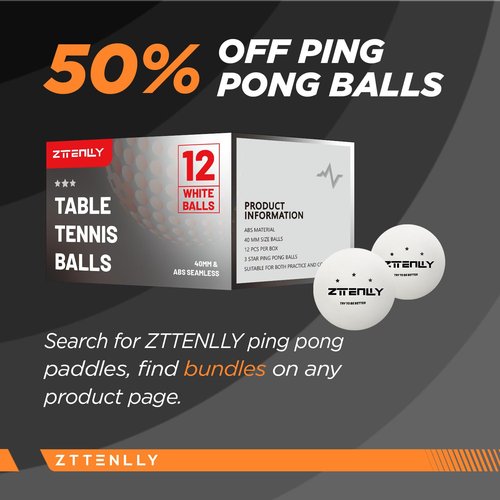 ZTTENLLY Ping Pong Paddles with Balls - Better Control & Sticky Inverted Rubber - Table Tennis Paddles Set of 2 for Indoor & Outdoor Games