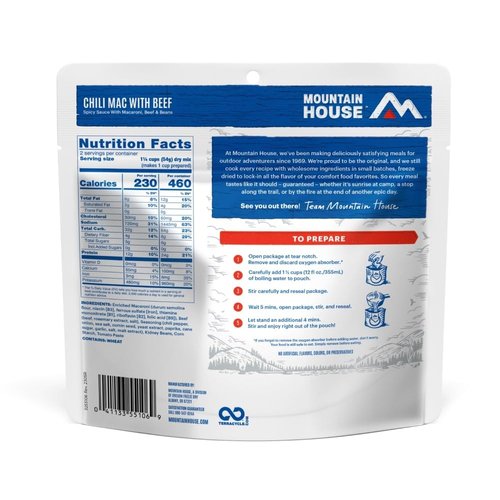 Mountain House Chili Mac with Beef | Freeze Dried Backpacking & Camping Food | 2 Servings