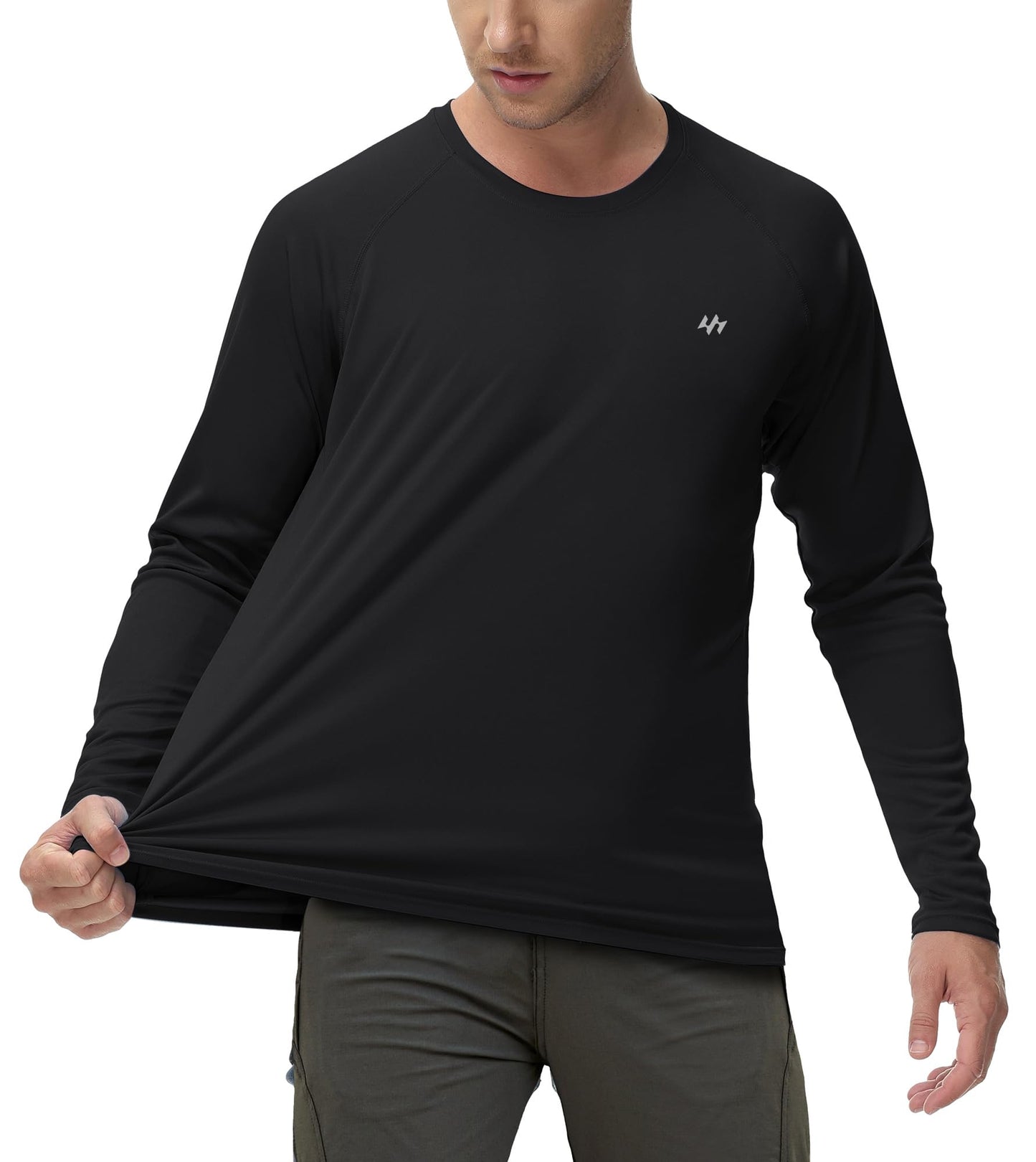 Rash Guard for Men Swim Shirt with Pocket Quick Dry UPF 50+ Long Sleeve Fishing Shirt for Men UV Sun Protection Beach Shirts