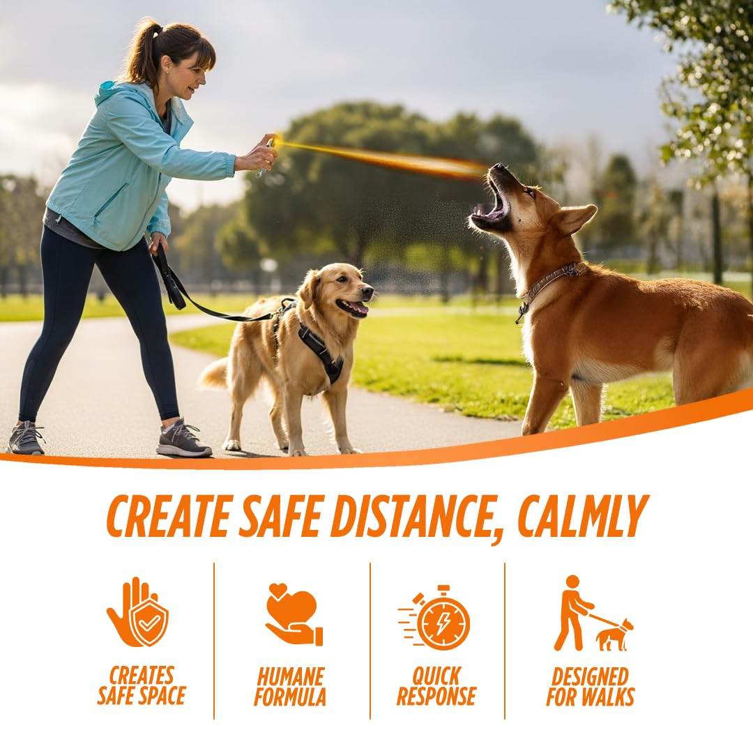 Citronella Dog Deterrent Spray, Dog Spray Self Defense, Training and Barking, Long-Range Dog Repellent, Portable Canister (0.5oz / 2oz)