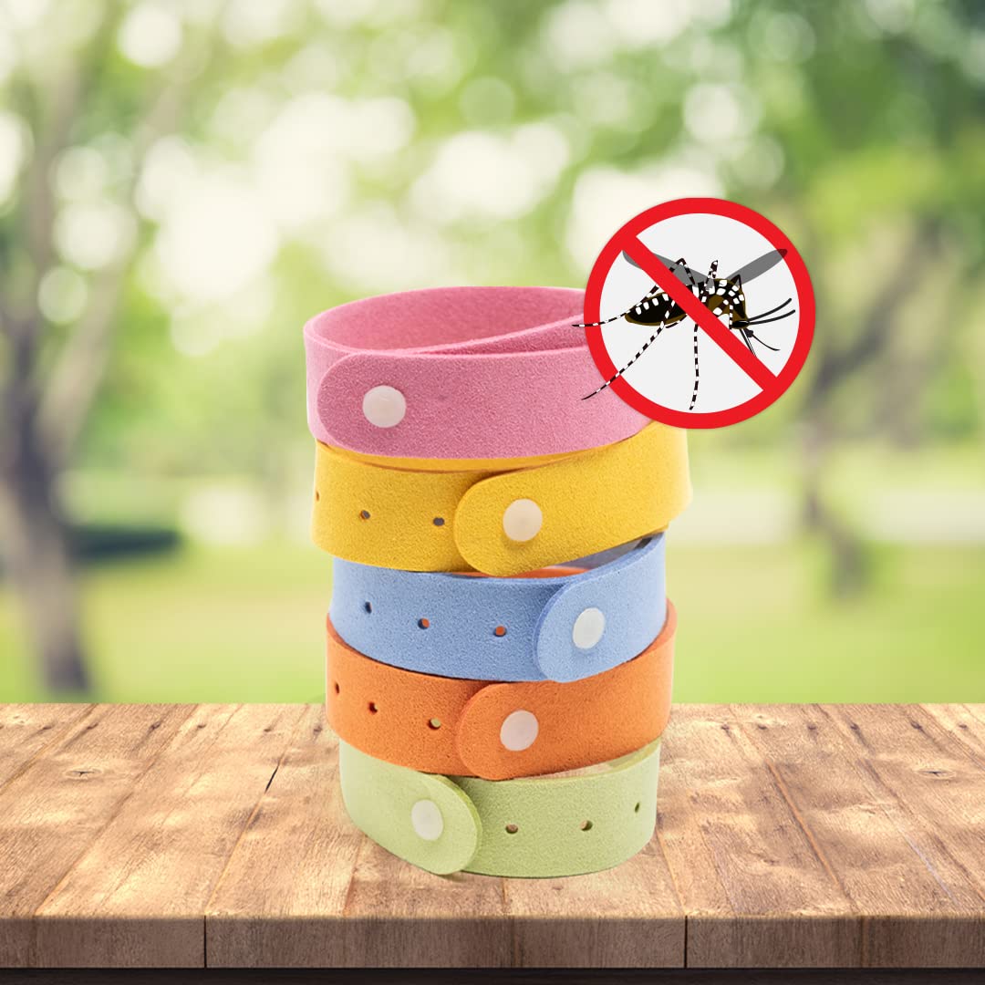 RiptGear Mosquito Bracelets - 15 Pack of Mosquito Bracelets for Kids and Adults, Insect Bracelet, Citronella Wristband - DEET Free Mosquito Wristbands, Camping Accessories