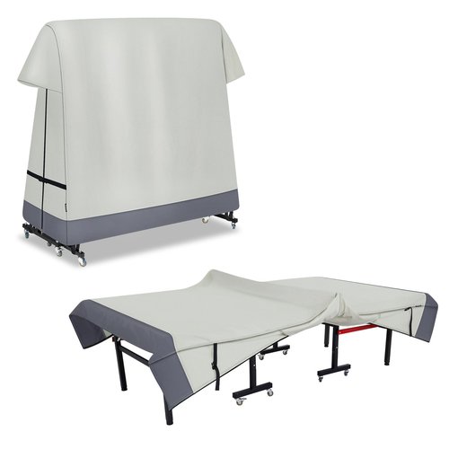 STEECA Ping Pong Table Cover Outdoor Waterproof, Dual Function Table Tennis Cover Fits Both Folding Tables and Flat Tables Indoor & Outside 68"L x 6"/30"W x 62"H