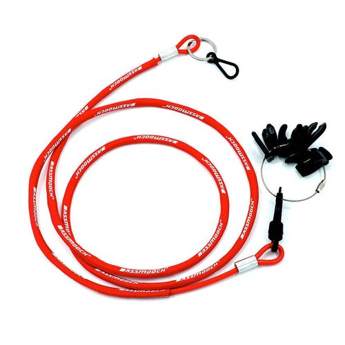 BassMooch Red Boat Safety Lanyard, 60 Inch Steel Wire, 8 Key Options