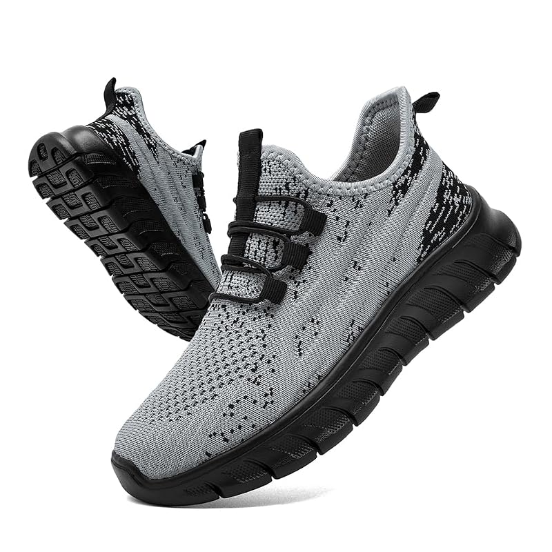 Lightweight Kids Soccer Shoes - Breathable Mesh, Non-Slip Athletic Sneakers Gray/Black TX025+3