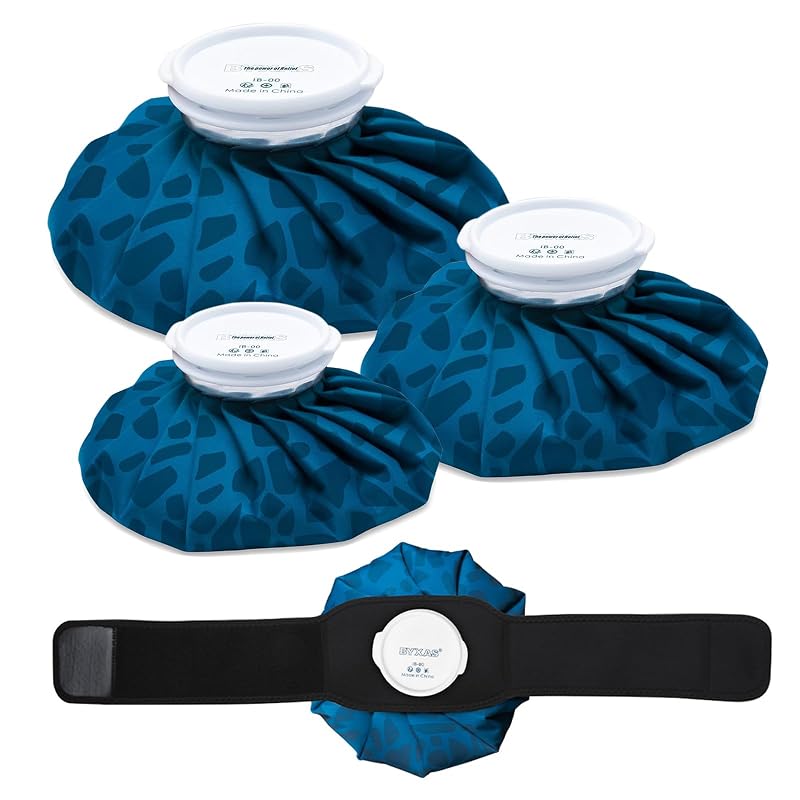BYXAS Reusable Ice Packs for Injuries - 6" 9" 11" with Elastic Belt