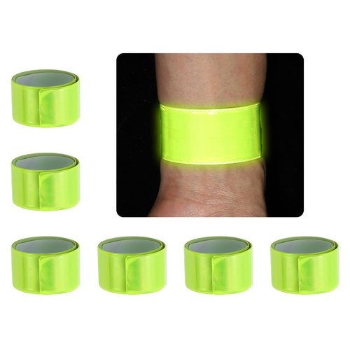 PATIKIL 40cm Reflective Bands, 6pcs Reflective Arm Bands Straps Wrist Reflective Running Gear Long Safety Reflective Straps Bracelets High Visibility for Night Walking Bicycle, Yellow