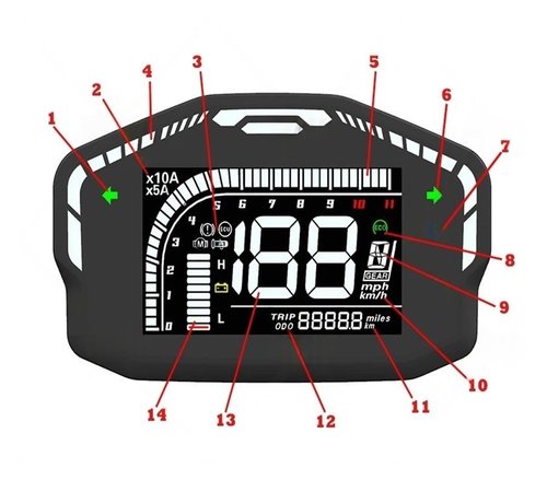 Mechanivis DKD Adjustable ONE-LIN Communication Electric Scooter LCD Speedometer Display for Votol Controller and Fardriver Controller